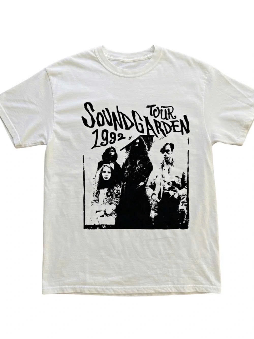 White Soundgarden 1992 Tour Graphic T‑Shirt